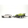 Porsche Macan with trailer and Gumpert Apollo