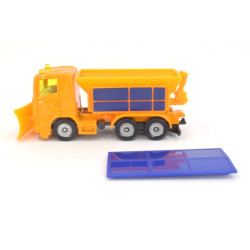 Scania R380 snow plow with salt spreader