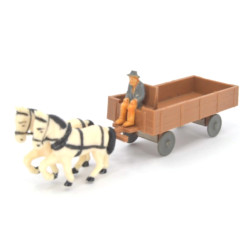 Wagen met twee paarden