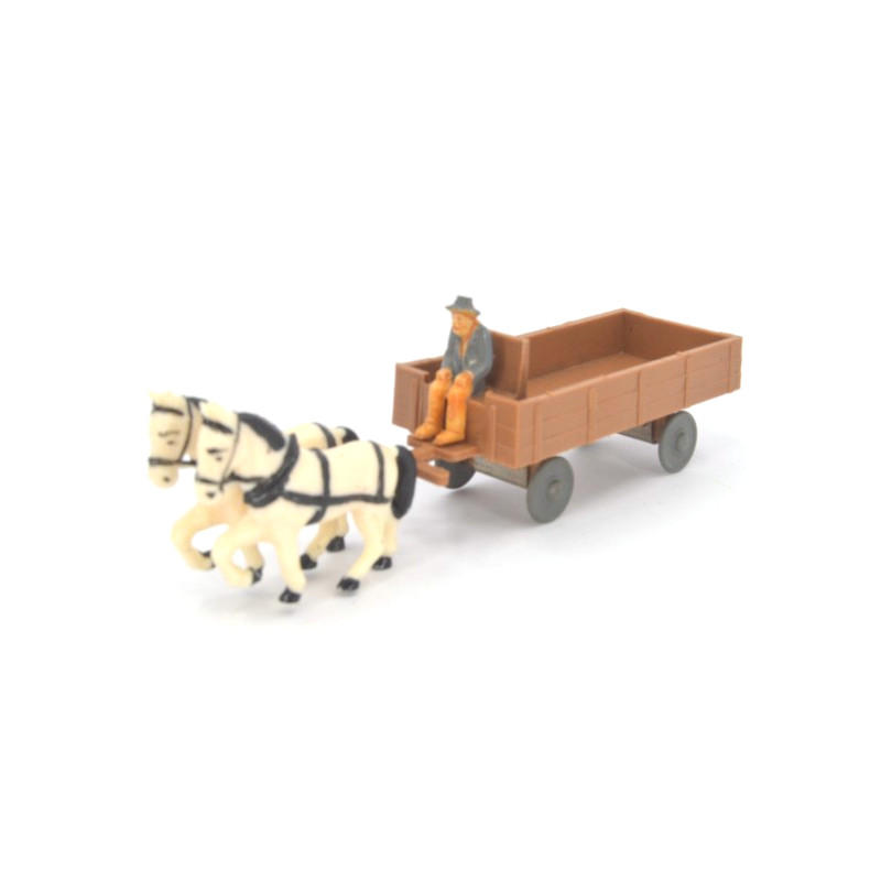 Wagen met twee paarden