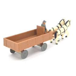 Wagen met twee paarden