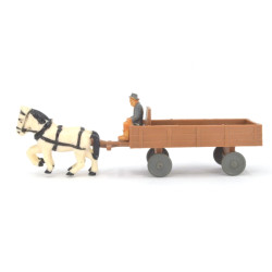 Wagen met twee paarden