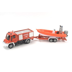 Unimog U400 with boat Feuerwehr
