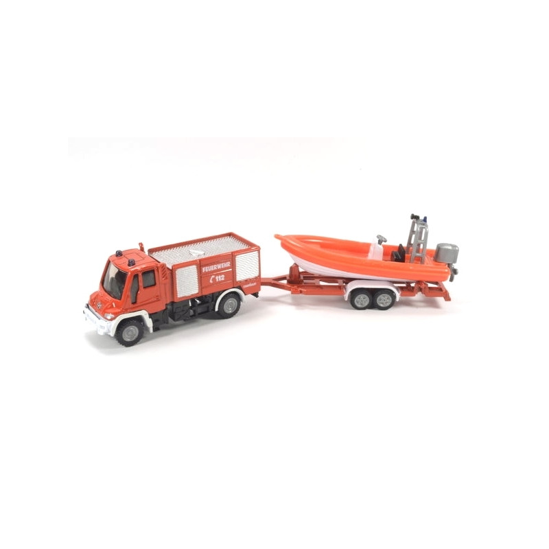 Unimog U400 with boat Feuerwehr