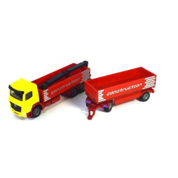 Mercedes Actros construction materials truck with trailer