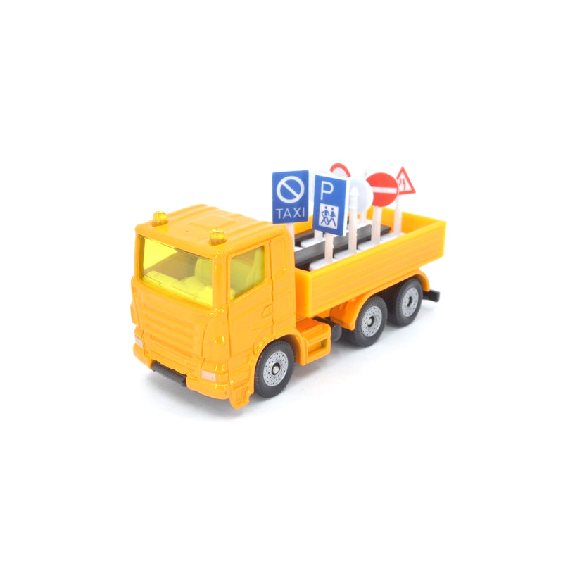 Scania R380 truck with traffic signs