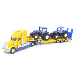 Freightliner Coronado mit Tieflader und 2 New Holland T7070 Traktoren