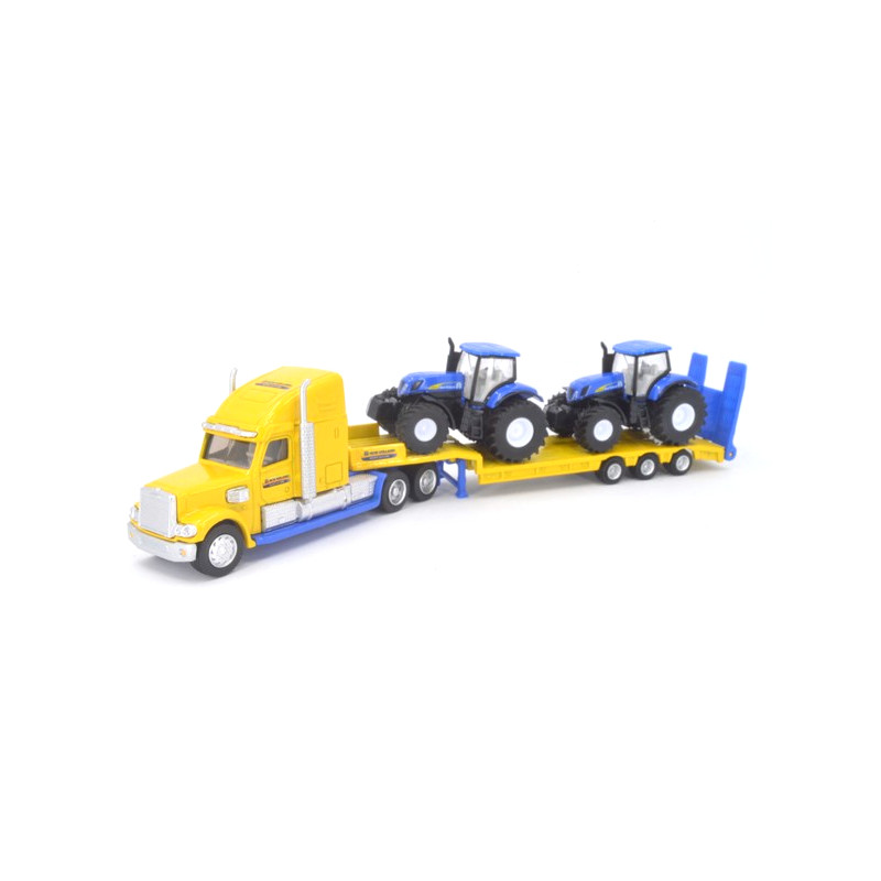 Freightliner Coronado with low loader and 2 New Holland T7070 tractors