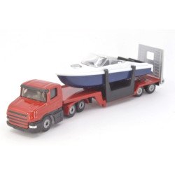Scania CT14 with low loader and boat