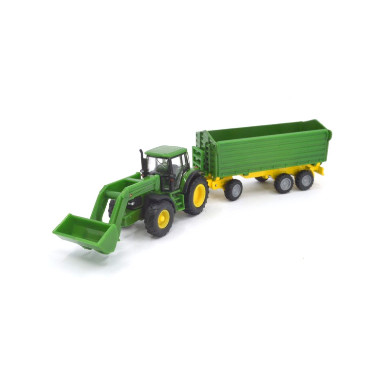 John Deere 6920S mit Frontlader und Kippanhänger