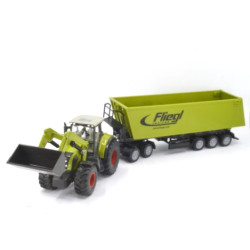 Claas Axion 850 mit Frontlader und Kippanhänger mit Dolly