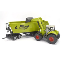 Claas Axion 850 mit Frontlader und Kippanhänger mit Dolly