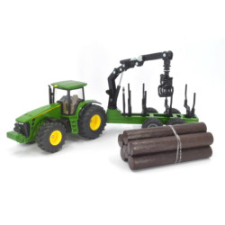 John Deere 8430 Traktor mit Forstanhänger