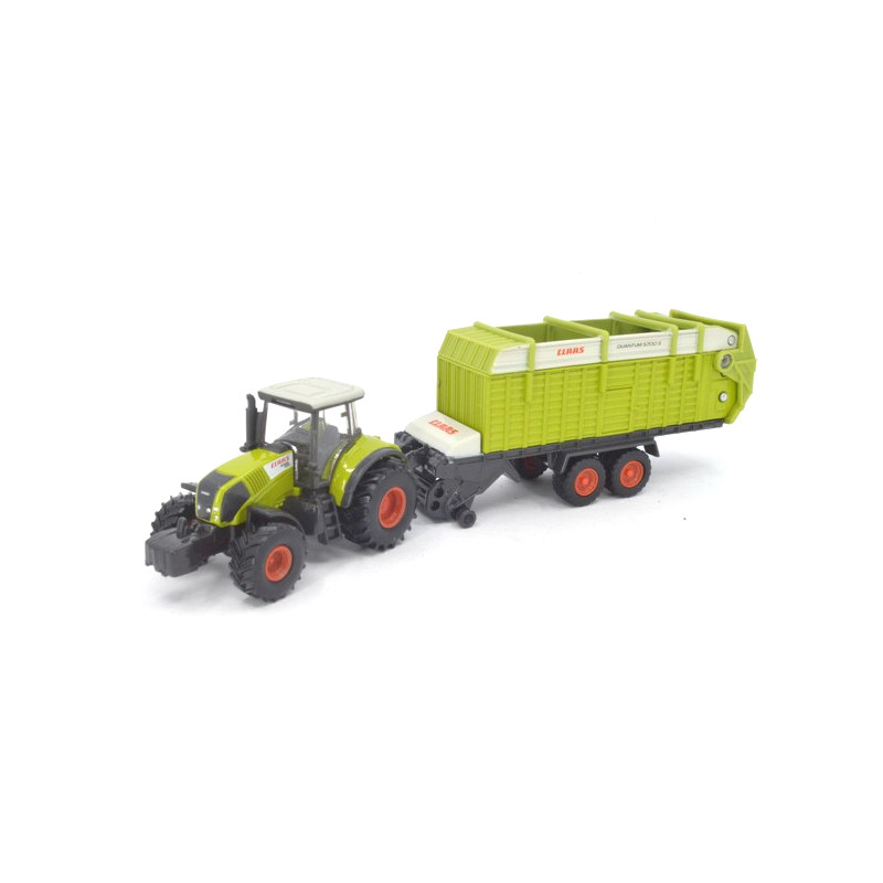 Claas Axion 850 tractor met Claas Quantum opraapwagen