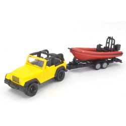 Jeep Wrangler with boat