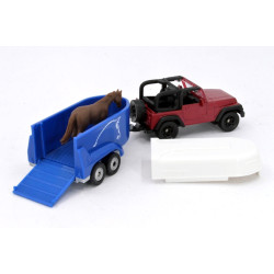 Jeep Wrangler mit Pferdeanhänger