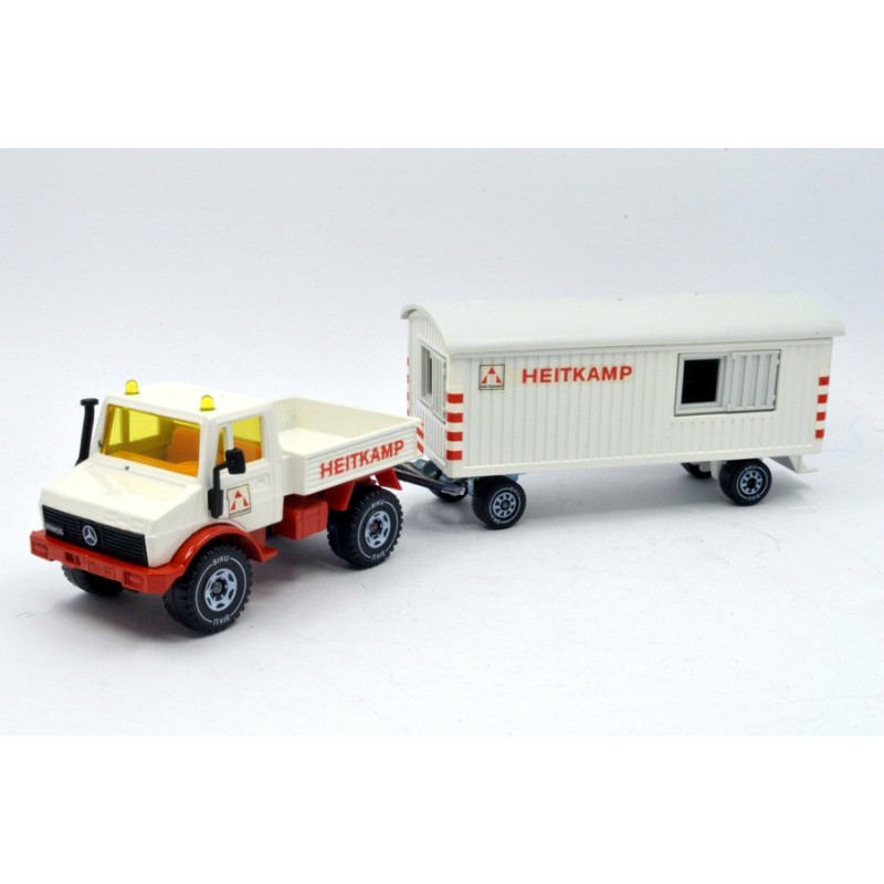 Mercedes Unimog 1500 with construction trailer Heitkamp