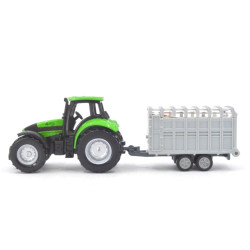 Deutz Fahr Agrotron 256 tractor met vee aanhanger en koe