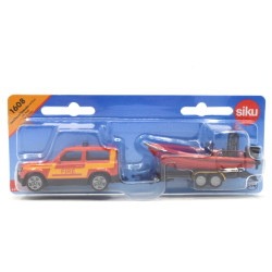 Land Rover Defender 90 fire brigade with trailer and boat