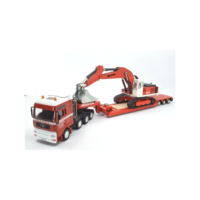 MAN TGA zwaartransport met Liebherr R-974 graafmachine "Max Goll"