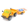 Mercedes Unimog U406 with warning trailer