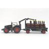Fendt 939 tractor with forestry trailer with 6 tree trunks