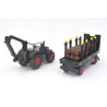 Fendt 939 tractor with forestry trailer with 6 tree trunks