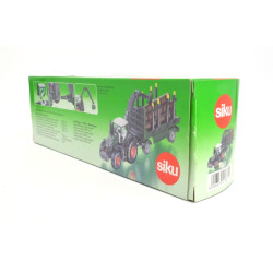Fendt 939 tractor with forestry trailer with 6 tree trunks