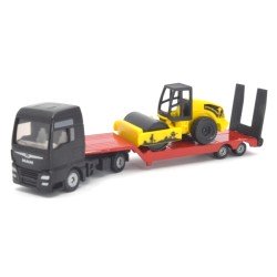 MAN TG-X with low loader and Hamm road roller
