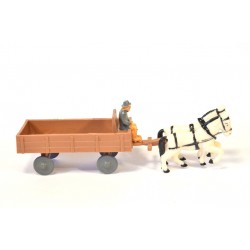 Wagen met twee paarden