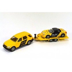 Mercedes ML 320 with trailer and Porsche race car