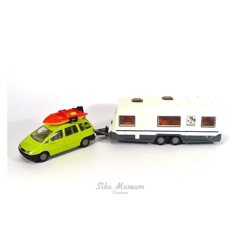 Ford Galaxy with caravan and boat