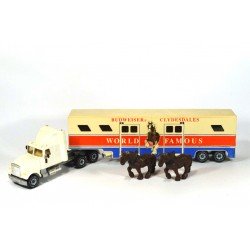 White horse transporter Clydesdales