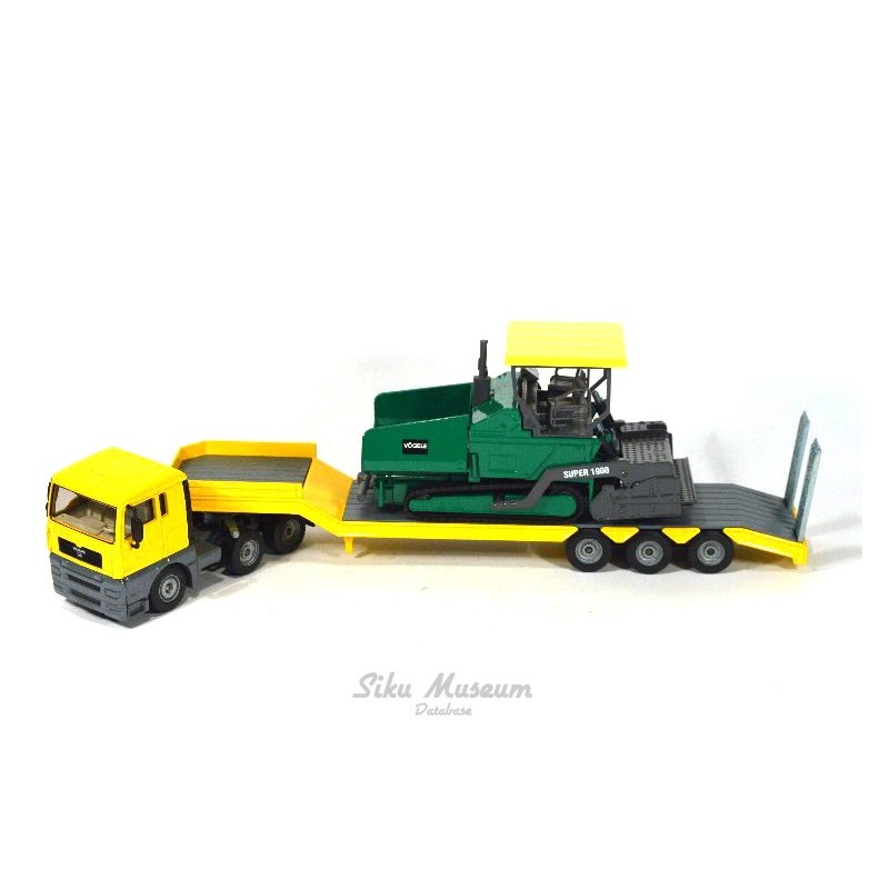 MAN TGA with low loader and road paver