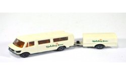 Mercedes 208 bus met aanhanger