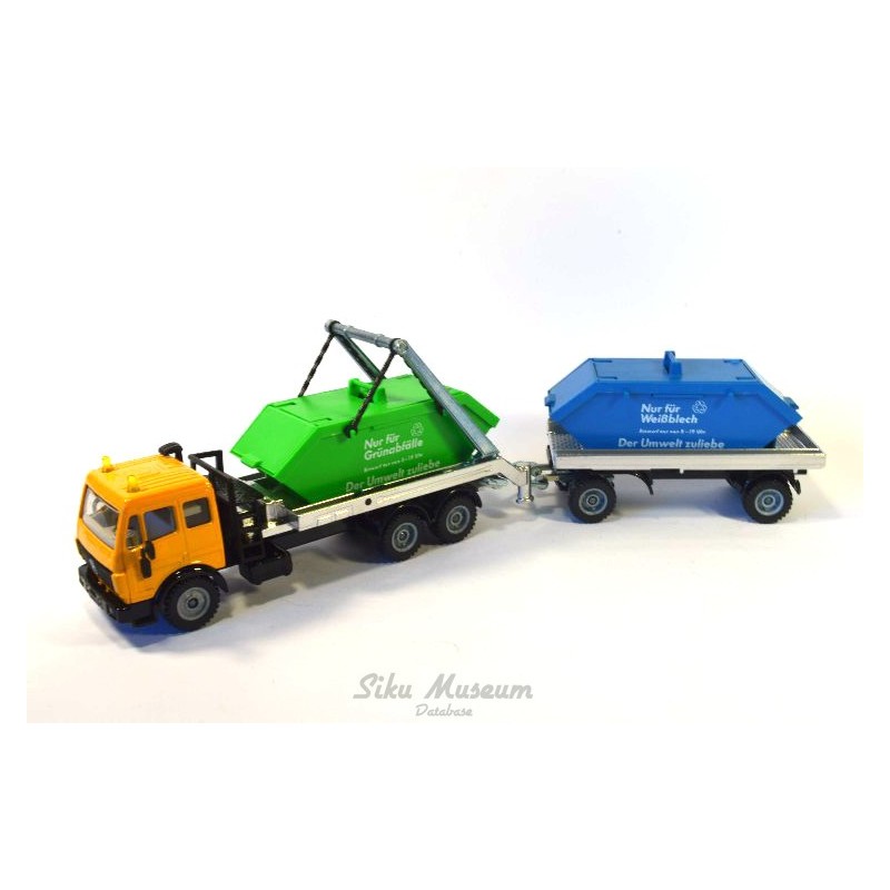 Mercedes SK with containers and trailer