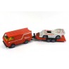 Volkswagen LT28 with trailer and race car