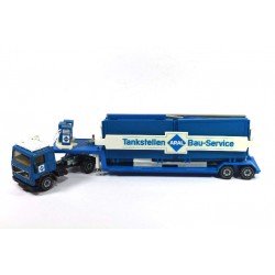 Volvo F12 with low loader and ARAL petrol station