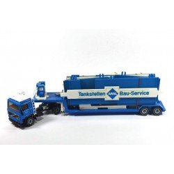 Volvo F10 with low loader and ARAL petrol station