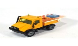 Mercedes Unimog U140 with construction site sign