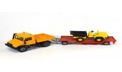 Mercedes Unimog 140 with trailer and tipper