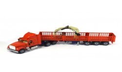 White trailer with crane