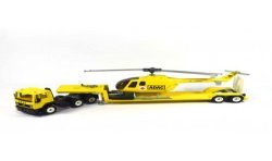 Ford Cargo with low loader and helicopter ADAC