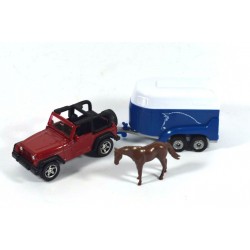 Jeep Wrangler with horse trailer