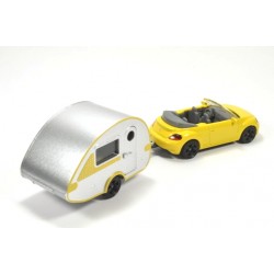Volkswagen New Beetle met T@B caravan