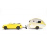 Volkswagen New Beetle met T@B caravan